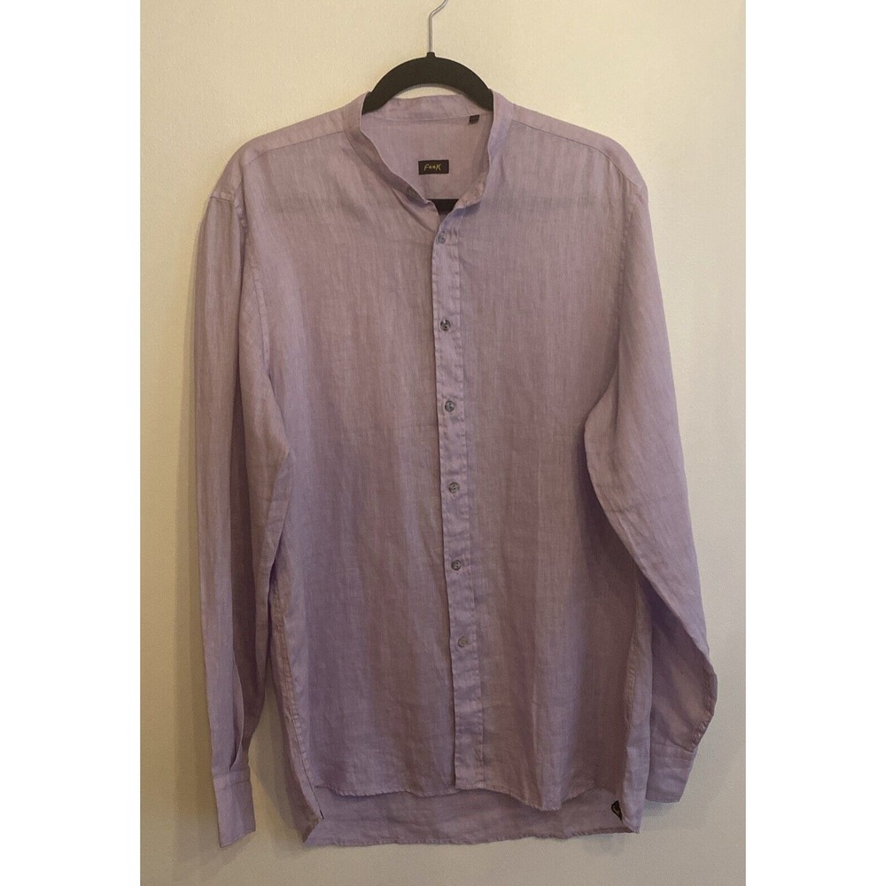 F**k PROJECT Men's Linen‎ Shirt Purple Size L 41/42